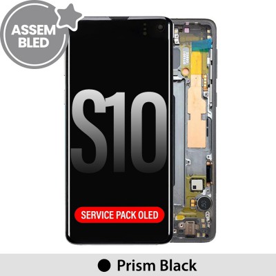ASSEMBLED OLED Screen Replacement with Frame for Samsung Galaxy S10 G973F-Prism Black