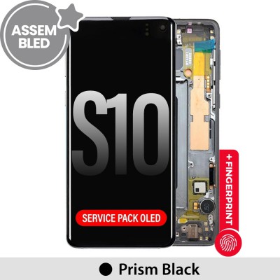 ASSEMBLED OLED Screen Replacement with Frame for Samsung Galaxy S10 G973F-Prism Black