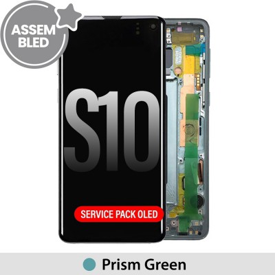 ASSEMBLED OLED Screen Replacement with Frame for Samsung Galaxy S10 G973F-Prism Green