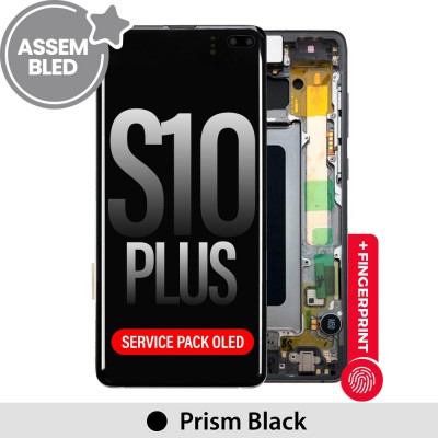 ASSEMBLED OLED Screen Replacement with Frame for Samsung Galaxy S10 Plus G975F-Prism Black