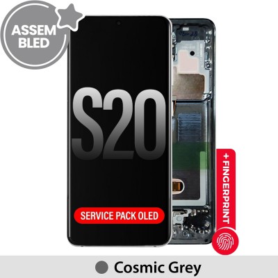 ASSEMBLED OLED Screen Replacement with Frame for Samsung Galaxy S20 G980F-Cosmic Grey