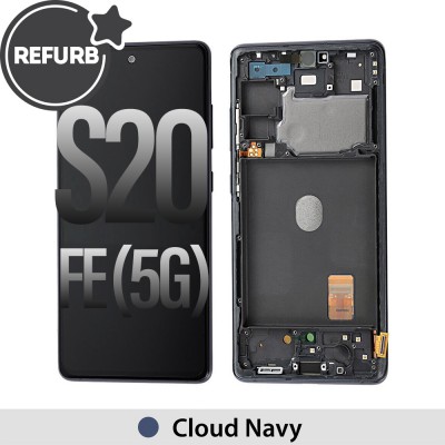 REFURB OLED Screen Replacement with Frame for Samsung Galaxy S20 FE G780 / G781-Cloud Navy
