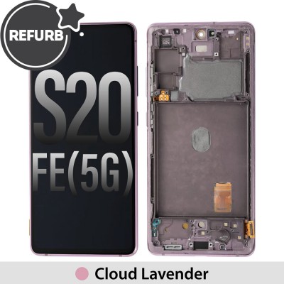 REFURB OLED Screen Replacemen with Frame for Samsung Galaxy S20 FE G780 / G781-Cloud Lavender 