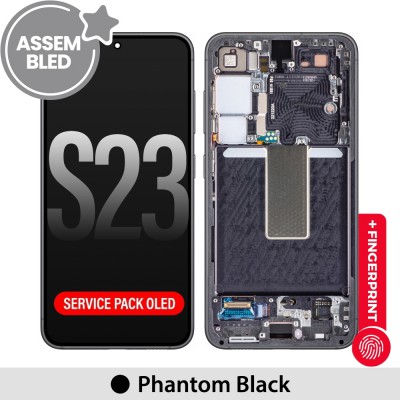 ASSEMBLED OLED Screen Replacement with Frame for Samsung Galaxy S23 S911B-Phantom Black