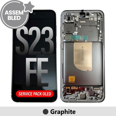 ASSEMBLED OLED Screen Replacement with Frame for Samsung Galaxy S23 FE S711B-Graphite