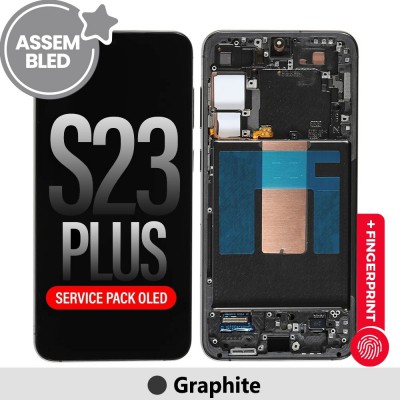 ASSEMBLED OLED Screen Replacement with Frame for Samsung Galaxy S23 Plus S916B -Graphite