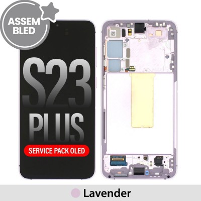 ASSEMBLED OLED Screen Replacement with Frame for Samsung Galaxy S23 Plus 5G S916B-Lavender
