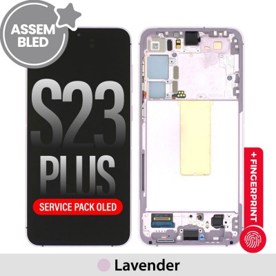 ASSEMBLED OLED Screen Replacement with Frame for Samsung Galaxy S23 Plus 5G S916B-Lavender