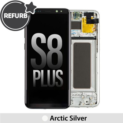 REFURB OLED Screen Replacement with Frame for Samsung Galaxy S8 Plus G955F-Arctic Silver