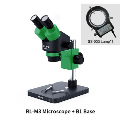 RELIFE RL-M3-B1 0.7-4.5X Bincocular HD Microscope + SS-033 Lamp