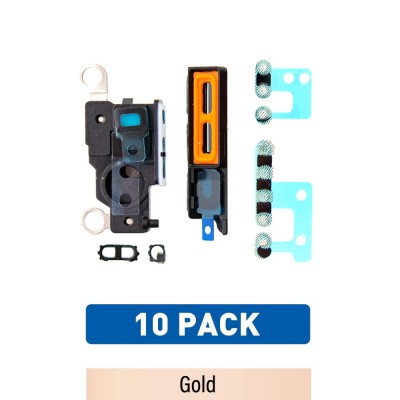 Loud Speaker & Microphone Anti-dust Mesh for iPhone 13 Pro-Gold (Pack of 10)