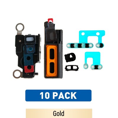 Loud Speaker & Microphone Anti-dust Mesh for iPhone 14 Pro-Gold (Pack of 10)