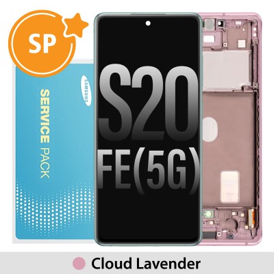 Samsung Galaxy S20 FE G780 / G781 OLED Screen Replacement with Frame Digitizer GH82-24220C/GH82-24214C/GH82-24219C/GH82-31328C (Service Pack)-Cloud Lavender