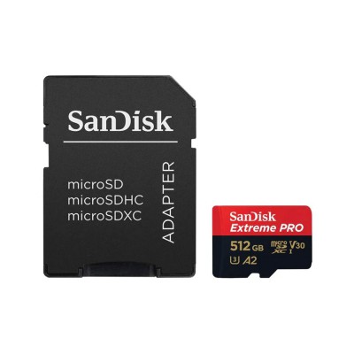SanDisk Extreme Pro microSDXC 512GB 200MB/s With Adapter (SDSQXCD-512G)