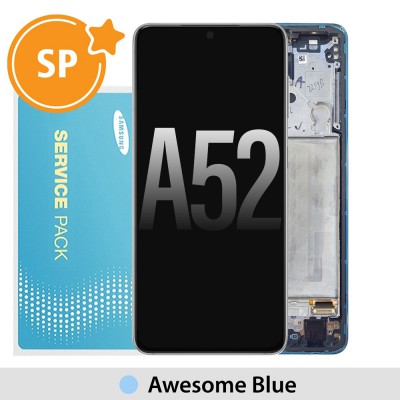 Samsung Galaxy A52 A525 / A526 OLED Screen Replacement with Frame Digitizer GH82-25229B / GH82-25526B (Service Pack)-Awesome Blue