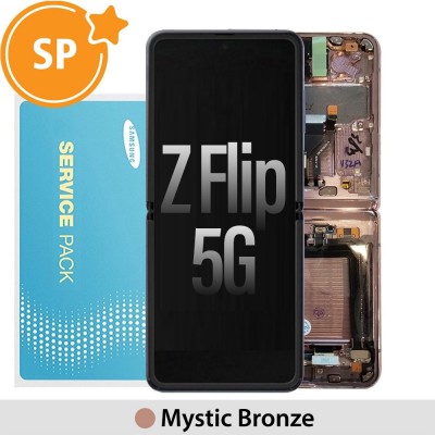 Samsung Galaxy Z Flip 5G F707B Screen Digitizer Without Battery GH82-23414B (Service Pack)-Mystic Bronze (Blackout issue fix: https://youtu.be/CEnwc6FKJLk)