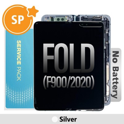 Samsung Galaxy Fold F900F LCD Screen Replacement with Frame Digitizer Without Battery GH82-20132A (Service Pack)-Silver (Blackout issue fix: https://youtu.be/CEnwc6FKJLk)