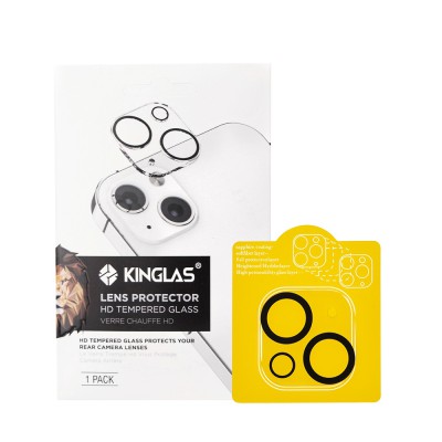 Kinglas Back Camera Lens HD Tempered Glass+Black Circle for iPhone 14 / 14 Plus
