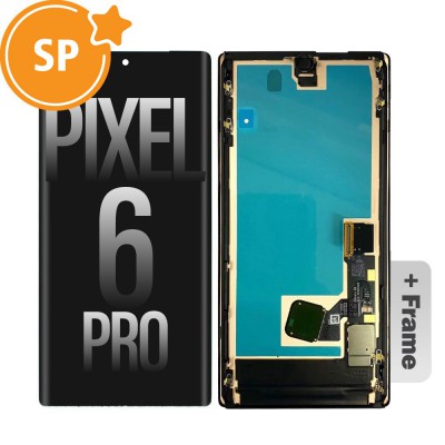 OLED Screen Digitizer with Frame (Fingerprint need reprogramming or use old fingerprint sensor ) for Google Pixel 6 Pro (Service Pack)