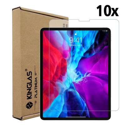 Kinglas 10 Packs Tempered Glass Screen Protector For iPad Pro 12.9 (2018) / 12.9 (2020) / 12.9 (2021) (with Wholesale Package)