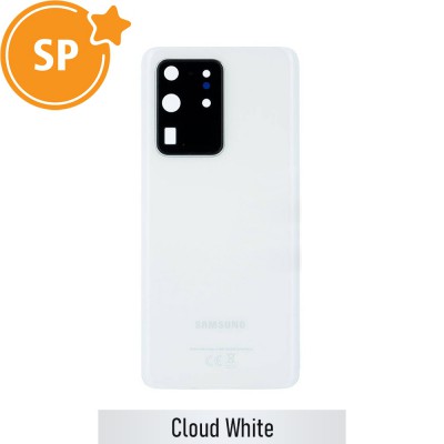 Rear Cover Glass For Samsung Galaxy S20 Ultra G988 GH82-22217C (Service Pack)-Cloud White