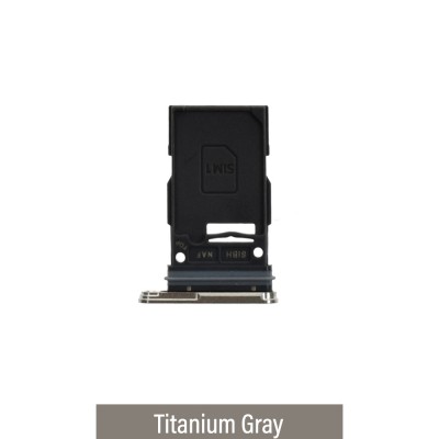 Single SIM Card Tray With Waterproof Ring for Samsung Galaxy S24 Ultra-Titanium Gray