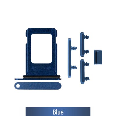 Single SIM Card Tray and Side Button for iPhone 12-Blue