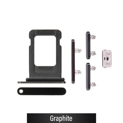 Single SIM Card Tray and Side Button for iPhone 12 Pro / 12 Pro Max-Graphite