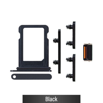 SIM Card Tray and Side Button for iPhone 13 mini-Black