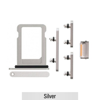 SIM Card Tray and Side Button for iPhone 13 mini-Silver