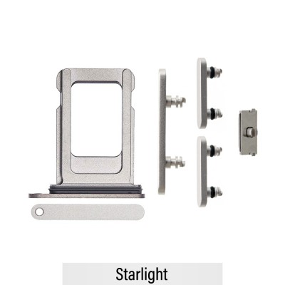 Single SIM Card Tray and Side Button for iPhone 14 / 14 Plus-Starlight