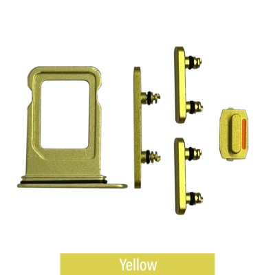 Single SIM Card Tray and Side Button for iPhone 14 / 14 Plus-Yellow