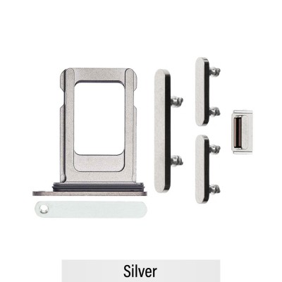 Single SIM Card Tray and Side Button for iPhone 14 Pro / 14 Pro Max-Silver