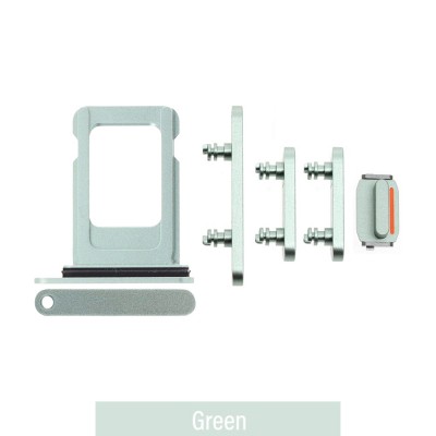 Single SIM Card Tray and Side Button for iPhone 15 / 15 Plus-Green