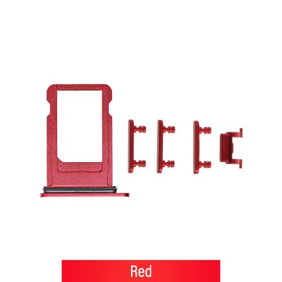 SIM Card Tray and Side Button for iPhone 8 Plus-Red