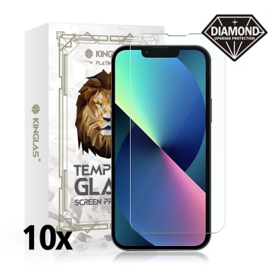 Kinglas 10 Packs Tempered Glass Screen Protector For iPhone 13 Pro Max / 14 Plus (Diamond Glass & Japan Glue Upgrade)