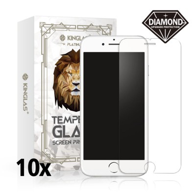 Kinglas 10 Packs Tempered Glass Screen Protector For iPhone 7 Plus / 8 Plus (Diamond Glass & Japan Glue Upgrade)