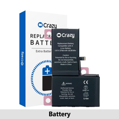 iPhone X Replacement Battery with Adhesive Strips 2716mAh (Standard Quality+TI Solution)