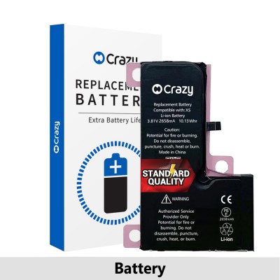 iPhone XS Replacement Battery with Adhesive Strips 2658mAh (Standard Quality + TI CHIP: 27546)