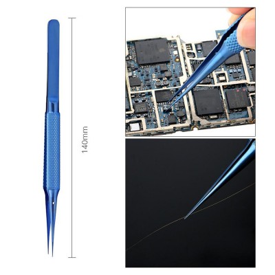 Crazy Titanium Alloy Straight Tweezer with Non-slip Design for Picking Electronic Components Copper Wire 