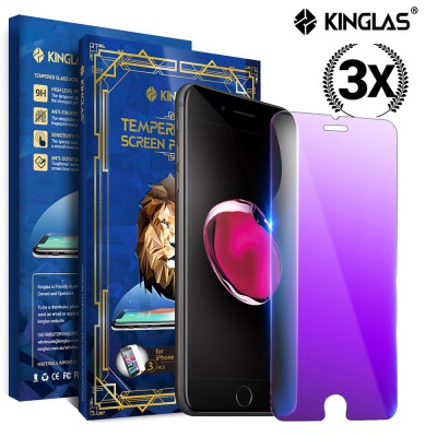 Kinglas 3 PCS 2.5D Anti Blue Light  Standard Tempered Glass Screen Protector for iPhone 6 Plus / 6S Plus / 7 Plus / 8 Plus