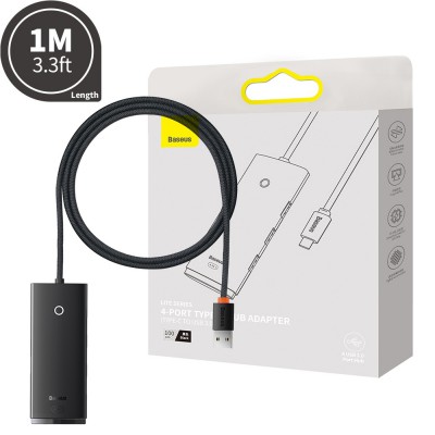 Baseus Lite Series 4-Port Type-C HUB Adapter (Type-C to USB 3.0*4 ) 1m-Black
