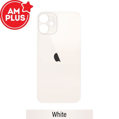 AMPLUS Rear Glass Replacement for iPhone 12 mini-White