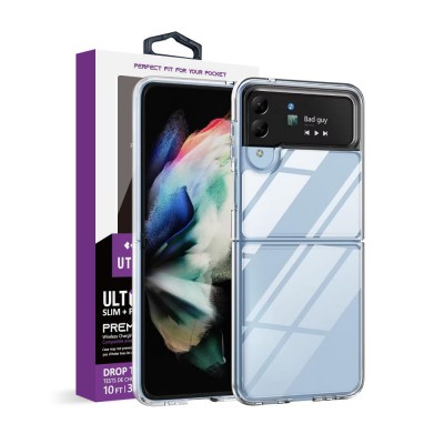 UTIA Ultimate Shockproof Case Cover for Samsung Galaxy Z Flip4-Transparent