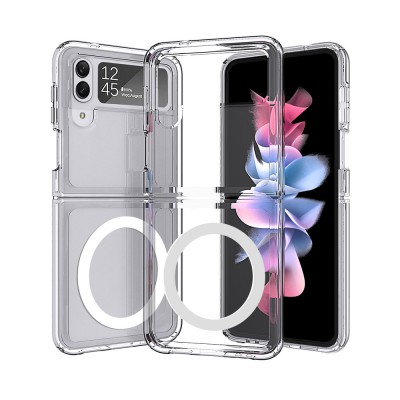 Ultimake Shockproof Transparent Magsafe Cover Case for Samsung Galaxy Z Flip4-Transparent