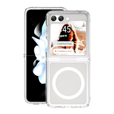 Ultimake Shockproof Transparent Magsafe Cover Case for Samsung Galaxy Z Flip5-Transparent