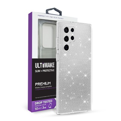 Ultimake Glitter Shockproof Case Cover for Samsung Galaxy S22 Ultra