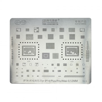 AMAOE BGA Reballing Stencil With CPU Position for iPhone 14 / 14 Plus / 14 Pro / 14 Pro Max - A16 / A15