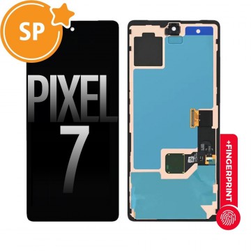 OLED Screen Digitizer with Frame and Fingerprint for Google Pixel 7 (GVU6C, GQML3) G949-00322-01 (Service Pack)-Black