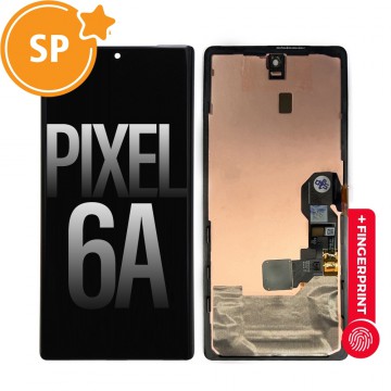 OLED Screen Replacement with Bezel Frame and Fingerprint Sensor for Google Pixel 6a (Service Pack)-Black